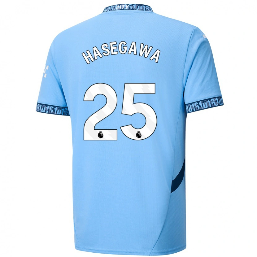 Danxen Børn Yui Hasegawa #25 Marineblå Hjemmebane Spillertrøjer 2024/25 Trøje T-Shirt