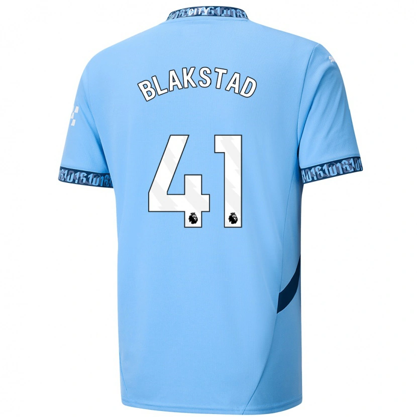 Danxen Børn Julie Blakstad #41 Marineblå Hjemmebane Spillertrøjer 2024/25 Trøje T-Shirt
