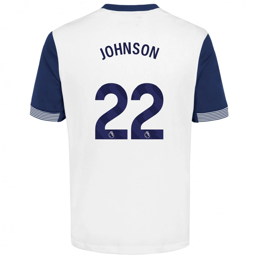 Danxen Børn Brennan Johnson #22 Hvid Blå Hjemmebane Spillertrøjer 2024/25 Trøje T-Shirt