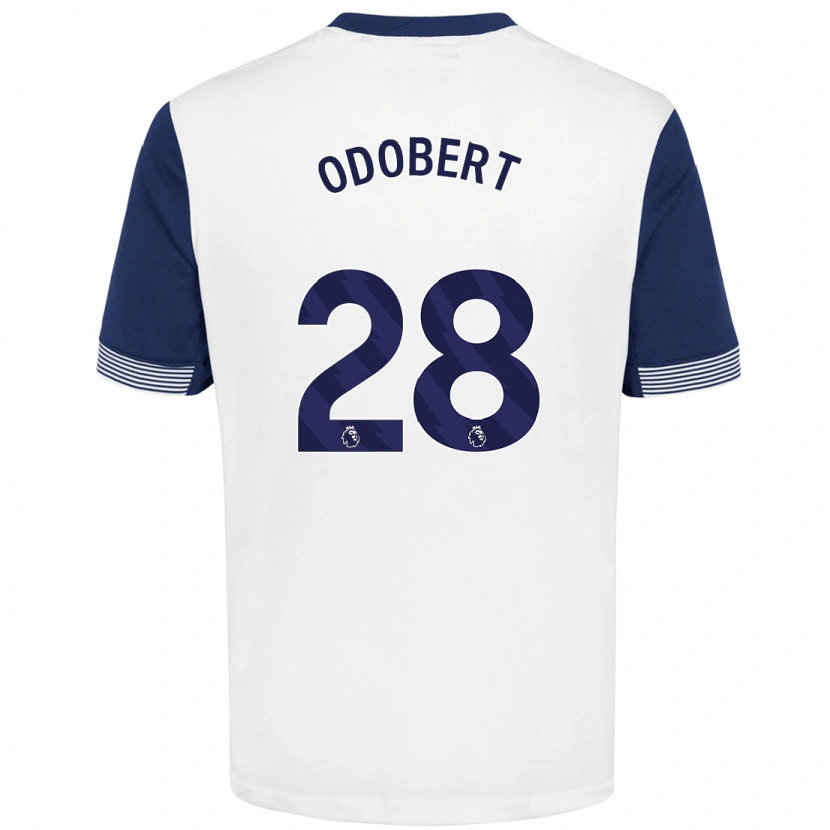 Danxen Børn Wilson Odobert #28 Hvid Blå Hjemmebane Spillertrøjer 2024/25 Trøje T-Shirt