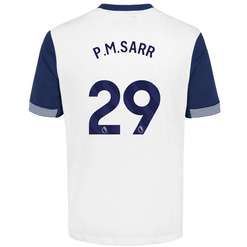 Danxen Børn Pape Matar Sarr #29 Hvid Blå Hjemmebane Spillertrøjer 2024/25 Trøje T-Shirt