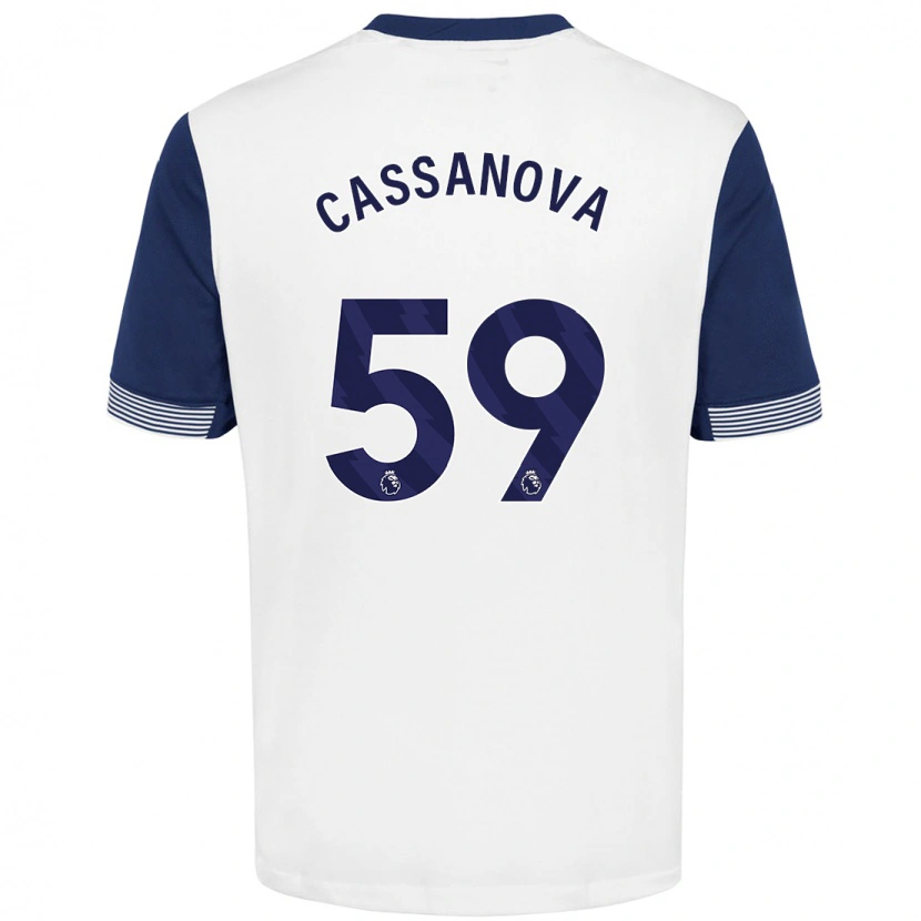 Danxen Børn Dante Cassanova #59 Hvid Blå Hjemmebane Spillertrøjer 2024/25 Trøje T-Shirt