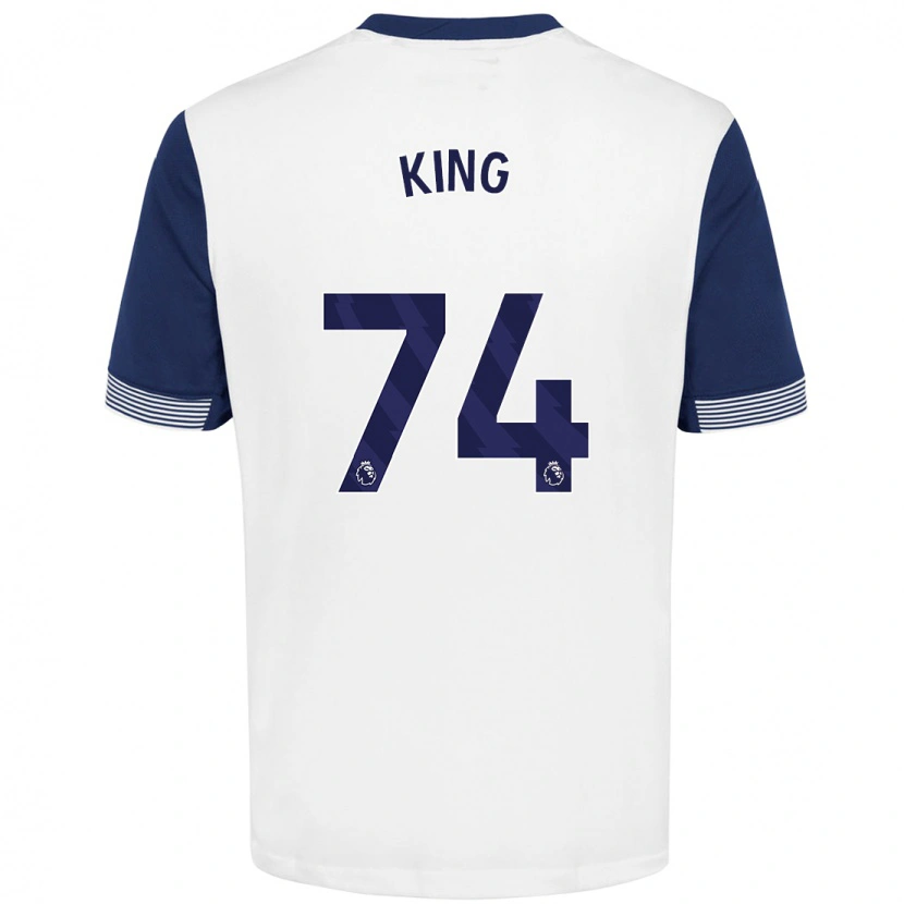 Danxen Børn Maeson King #74 Hvid Blå Hjemmebane Spillertrøjer 2024/25 Trøje T-Shirt