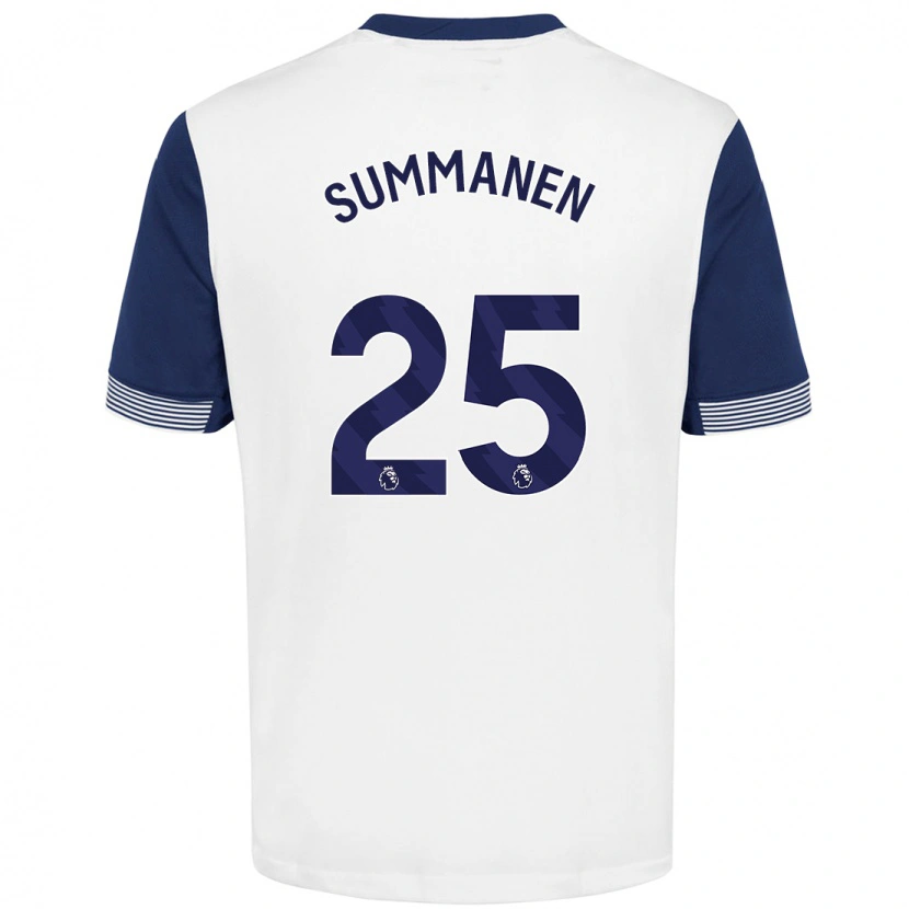 Danxen Børn Eveliina Summanen #25 Hvid Blå Hjemmebane Spillertrøjer 2024/25 Trøje T-Shirt