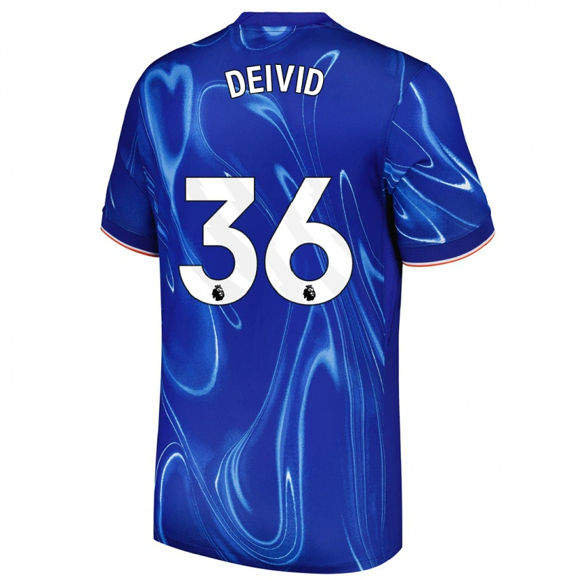 Danxen Børn Deivid Washington #36 Blå Hvid Hjemmebane Spillertrøjer 2024/25 Trøje T-Shirt