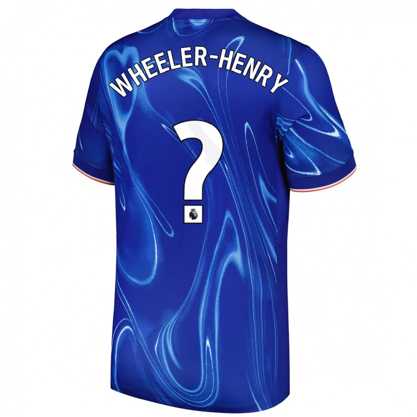 Danxen Børn Joseph Wheeler-Henry #0 Blå Hvid Hjemmebane Spillertrøjer 2024/25 Trøje T-Shirt