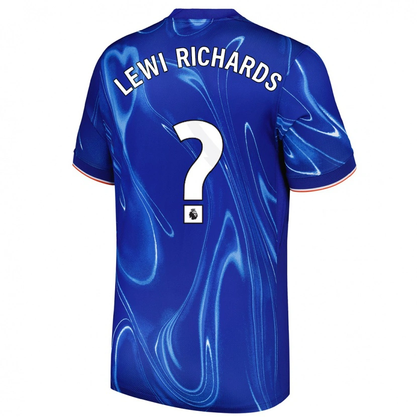 Danxen Børn Lewi Richards #0 Blå Hvid Hjemmebane Spillertrøjer 2024/25 Trøje T-Shirt