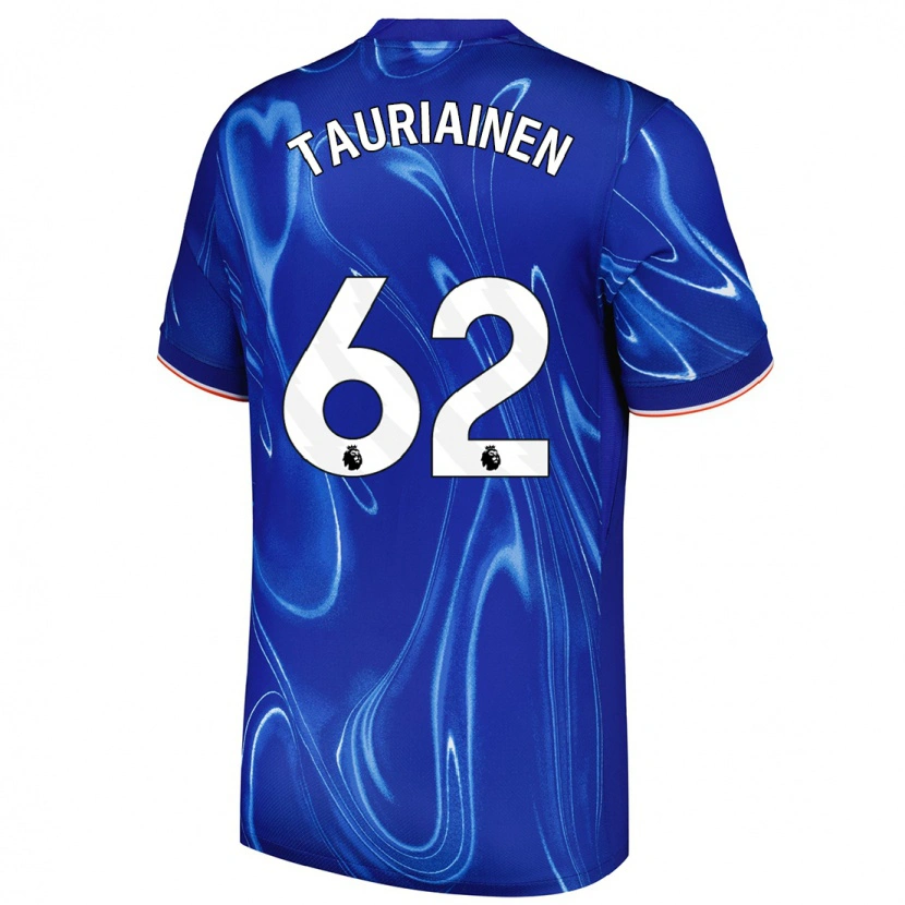 Danxen Børn Jimi Tauriainen #62 Blå Hvid Hjemmebane Spillertrøjer 2024/25 Trøje T-Shirt