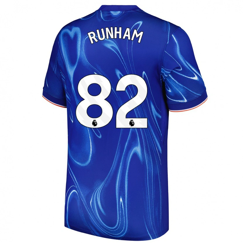 Danxen Børn Frankie Runham #82 Blå Hvid Hjemmebane Spillertrøjer 2024/25 Trøje T-Shirt