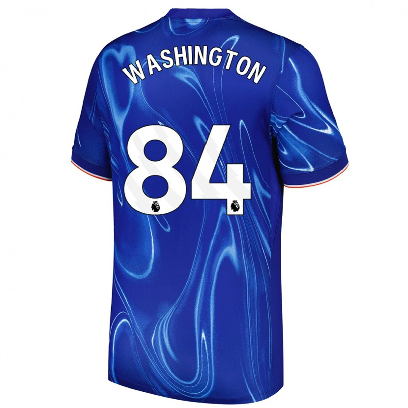Danxen Børn Marcell Washington #84 Blå Hvid Hjemmebane Spillertrøjer 2024/25 Trøje T-Shirt