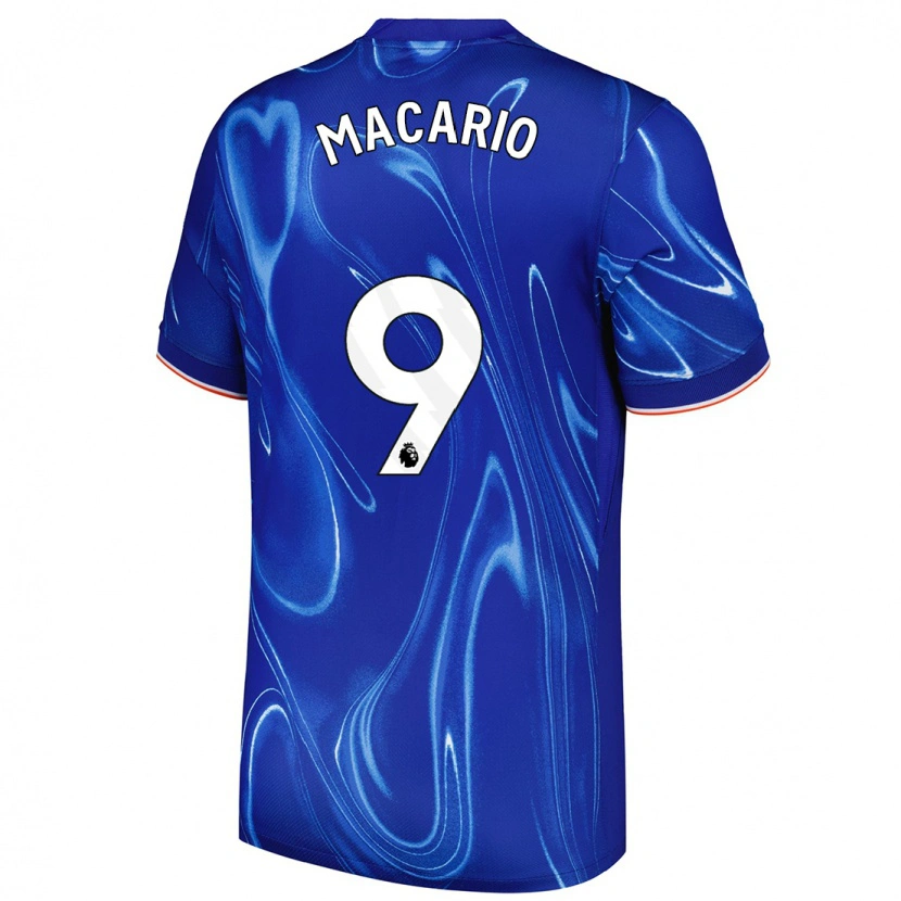 Danxen Børn Catarina Macario #9 Blå Hvid Hjemmebane Spillertrøjer 2024/25 Trøje T-Shirt