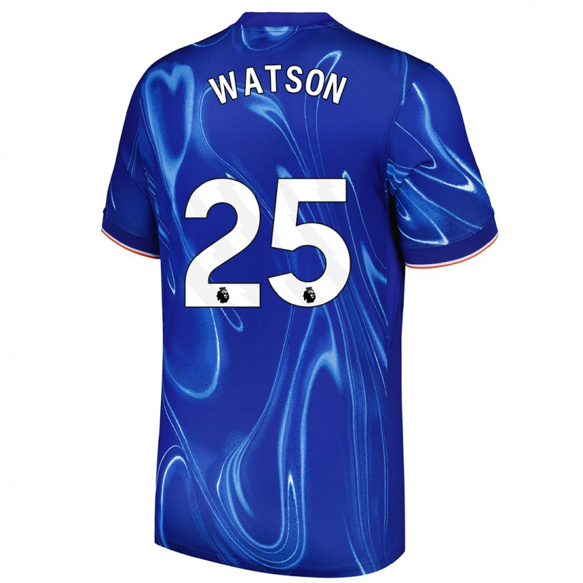 Danxen Børn Lucy Watson #25 Blå Hvid Hjemmebane Spillertrøjer 2024/25 Trøje T-Shirt