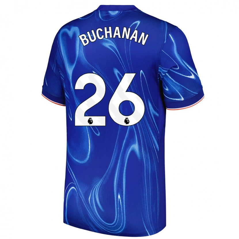 Danxen Børn Kadeisha Buchanan #26 Blå Hvid Hjemmebane Spillertrøjer 2024/25 Trøje T-Shirt