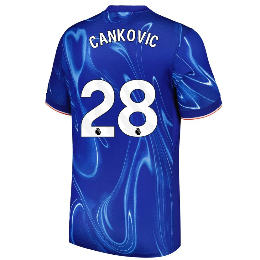 Danxen Børn Jelena Čanković #28 Blå Hvid Hjemmebane Spillertrøjer 2024/25 Trøje T-Shirt