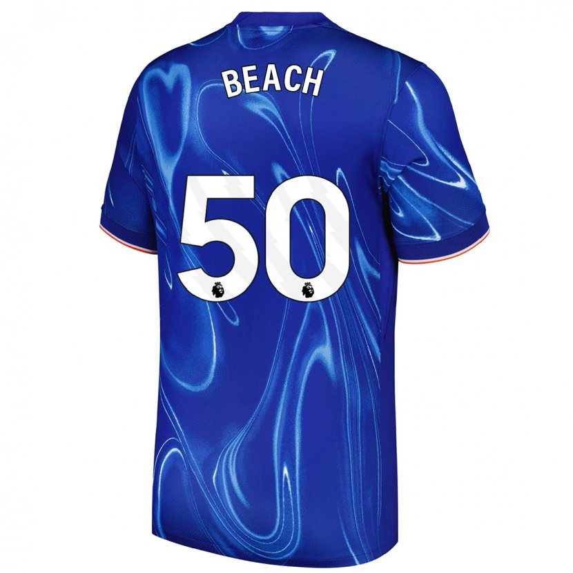 Danxen Børn Eddie Beach #50 Blå Hvid Hjemmebane Spillertrøjer 2024/25 Trøje T-Shirt