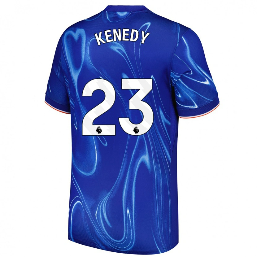 Danxen Børn Robert Kenedy #23 Blå Hvid Hjemmebane Spillertrøjer 2024/25 Trøje T-Shirt