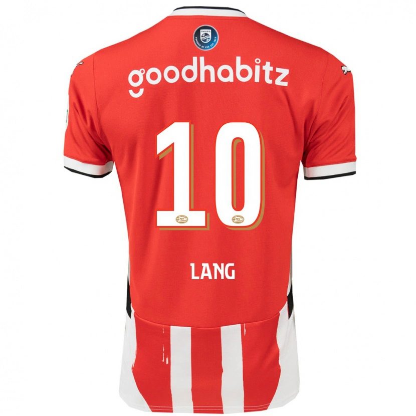 Danxen Børn Noa Lang #10 Rød Hvid Hjemmebane Spillertrøjer 2024/25 Trøje T-Shirt