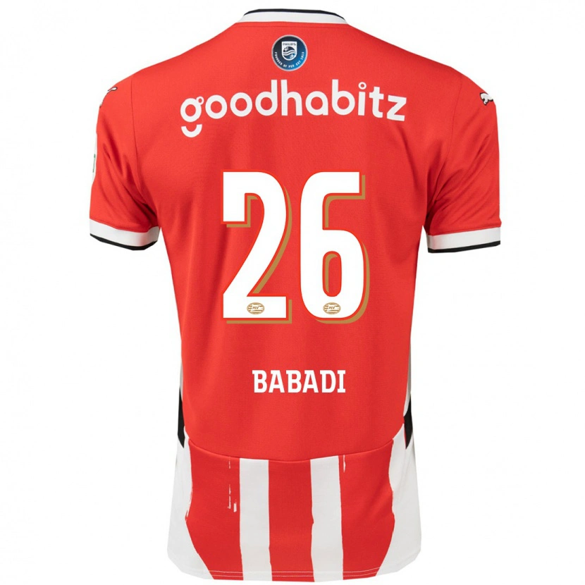 Danxen Børn Isaac Babadi #26 Rød Hvid Hjemmebane Spillertrøjer 2024/25 Trøje T-Shirt