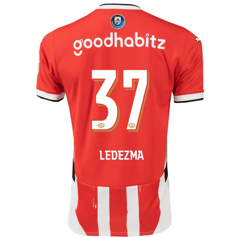 Danxen Børn Richard Ledezma #37 Rød Hvid Hjemmebane Spillertrøjer 2024/25 Trøje T-Shirt