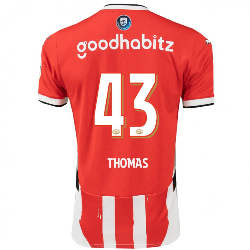 Danxen Børn Kealyn Thomas #43 Rød Hvid Hjemmebane Spillertrøjer 2024/25 Trøje T-Shirt