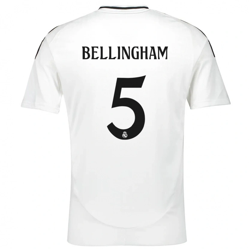 Danxen Børn Jude Bellingham #5 Hvid Hjemmebane Spillertrøjer 2024/25 Trøje T-Shirt
