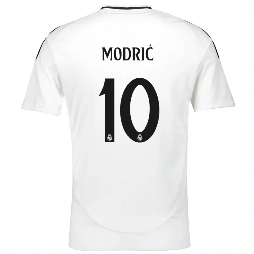 Danxen Børn Luka Modric #10 Hvid Hjemmebane Spillertrøjer 2024/25 Trøje T-Shirt