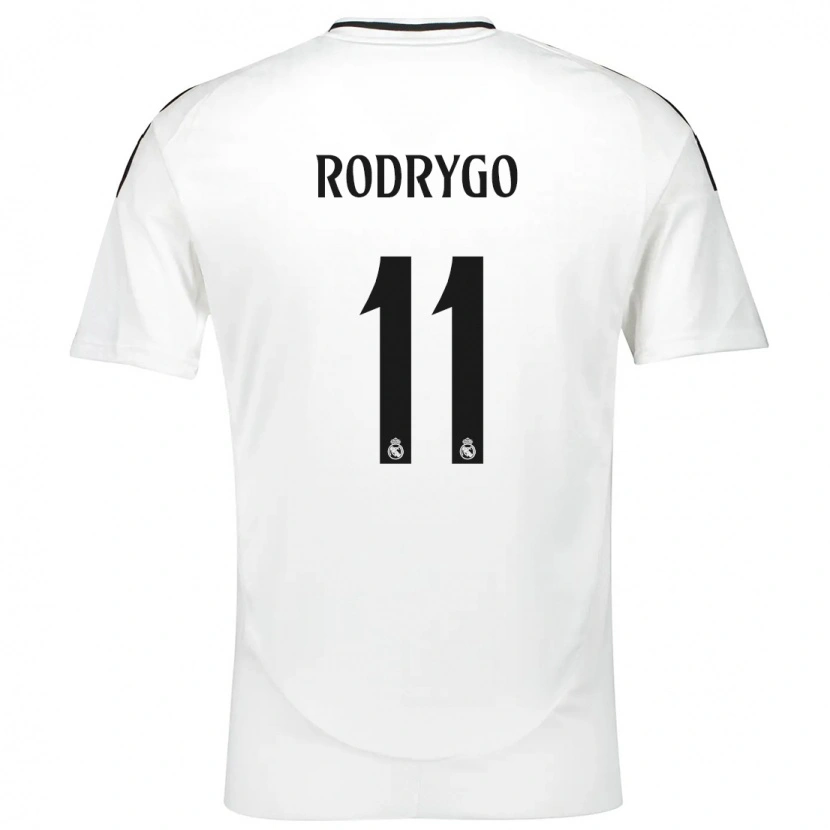 Danxen Børn Rodrygo #11 Hvid Hjemmebane Spillertrøjer 2024/25 Trøje T-Shirt
