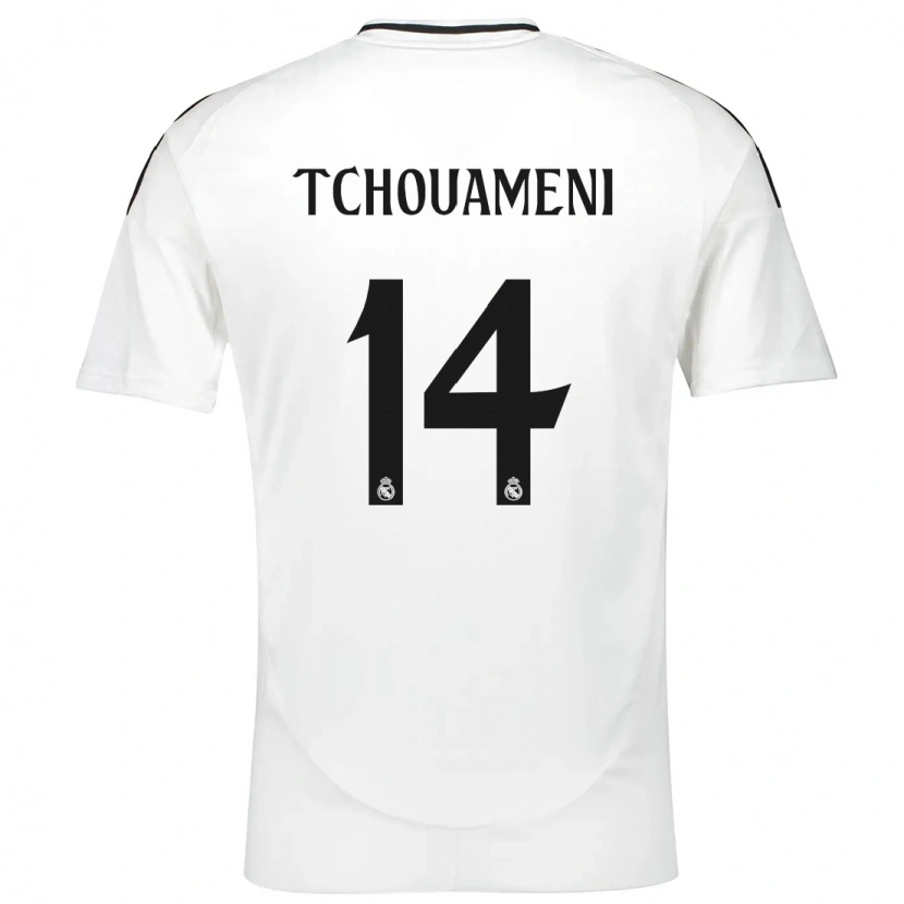Danxen Børn Aurélien Tchouaméni #14 Hvid Hjemmebane Spillertrøjer 2024/25 Trøje T-Shirt
