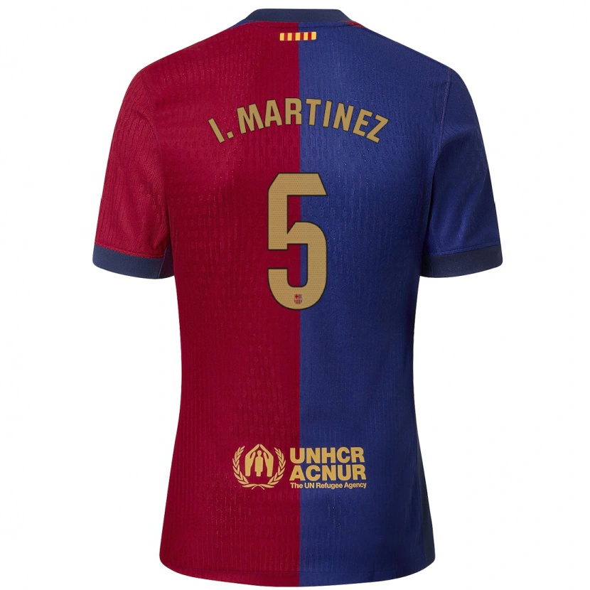 Danxen Børn Iñigo Martínez #5 Blå Rød Hjemmebane Spillertrøjer 2024/25 Trøje T-Shirt