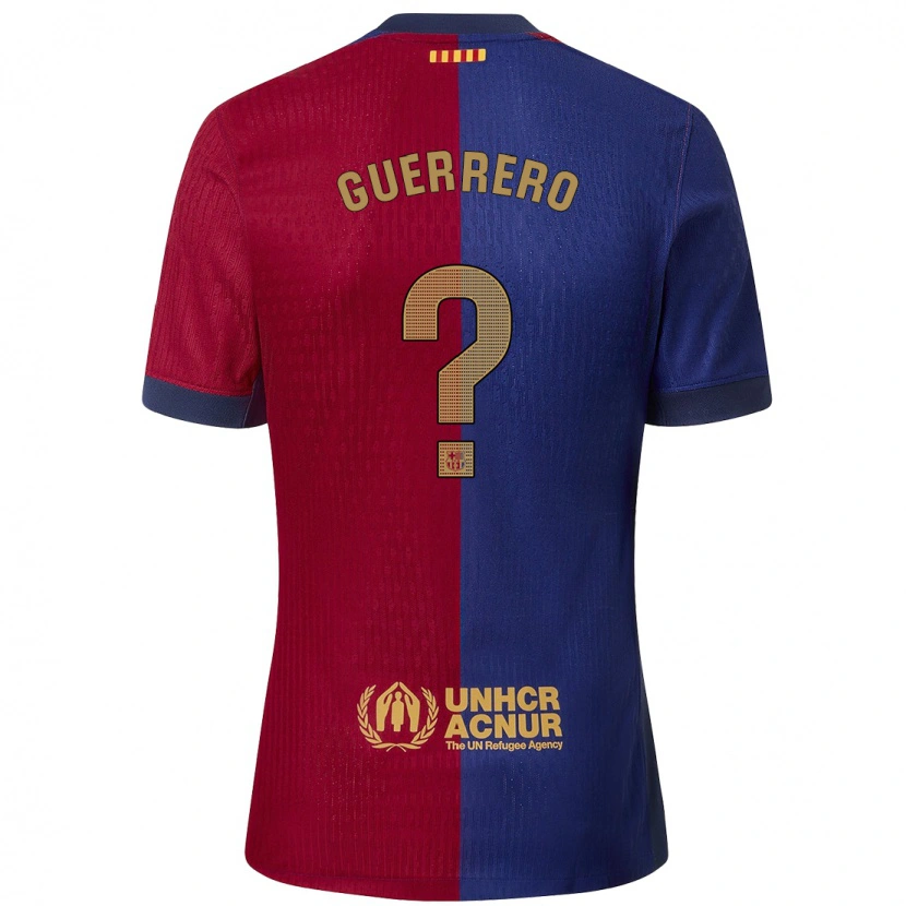 Danxen Børn Adrián Guerrero #0 Blå Rød Hjemmebane Spillertrøjer 2024/25 Trøje T-Shirt