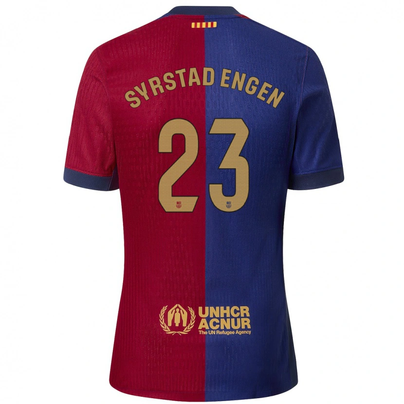 Danxen Børn Ingrid Syrstad Engen #23 Blå Rød Hjemmebane Spillertrøjer 2024/25 Trøje T-Shirt