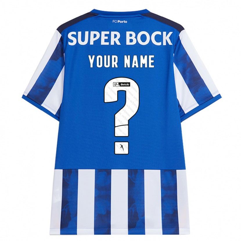 Danxen Børn Dit Navn #0 Blå Hvid Hjemmebane Spillertrøjer 2024/25 Trøje T-Shirt