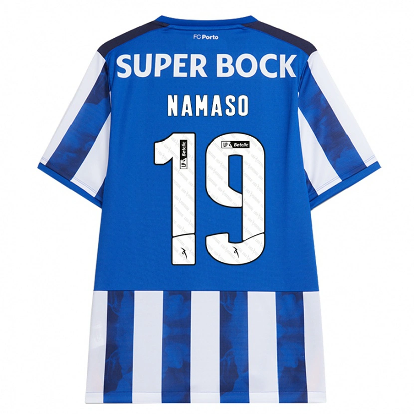 Danxen Børn Danny Namaso #19 Blå Hvid Hjemmebane Spillertrøjer 2024/25 Trøje T-Shirt