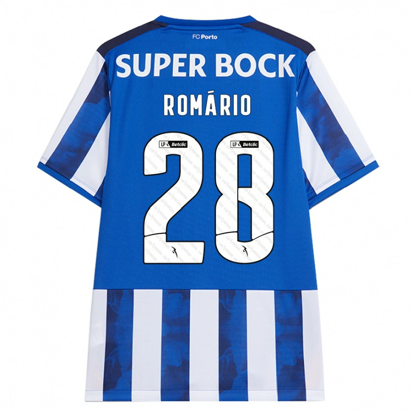 Danxen Børn Romário Baró #28 Blå Hvid Hjemmebane Spillertrøjer 2024/25 Trøje T-Shirt