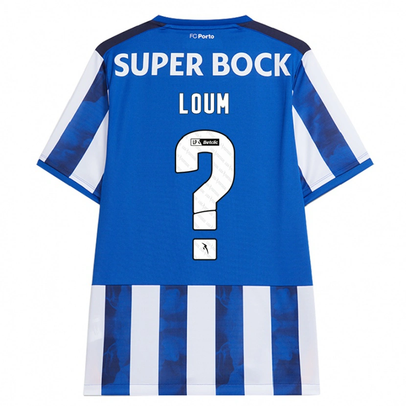 Danxen Børn Mamadou Loum #0 Blå Hvid Hjemmebane Spillertrøjer 2024/25 Trøje T-Shirt