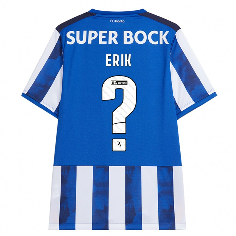 Danxen Børn Erik #0 Blå Hvid Hjemmebane Spillertrøjer 2024/25 Trøje T-Shirt