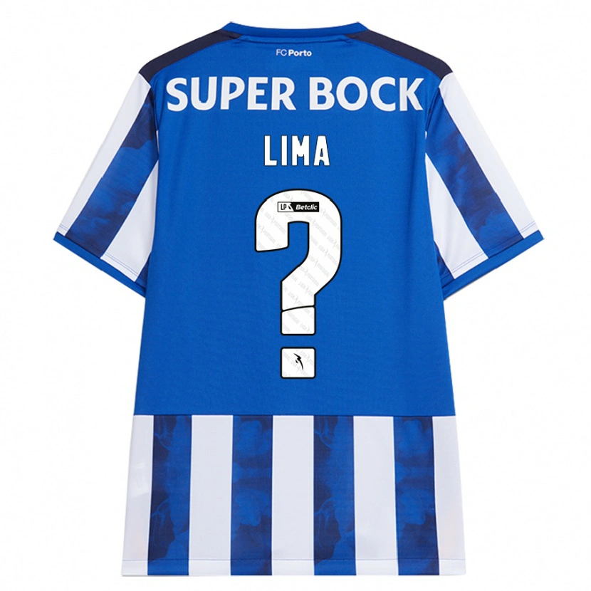 Danxen Børn Bernardo Lima #0 Blå Hvid Hjemmebane Spillertrøjer 2024/25 Trøje T-Shirt