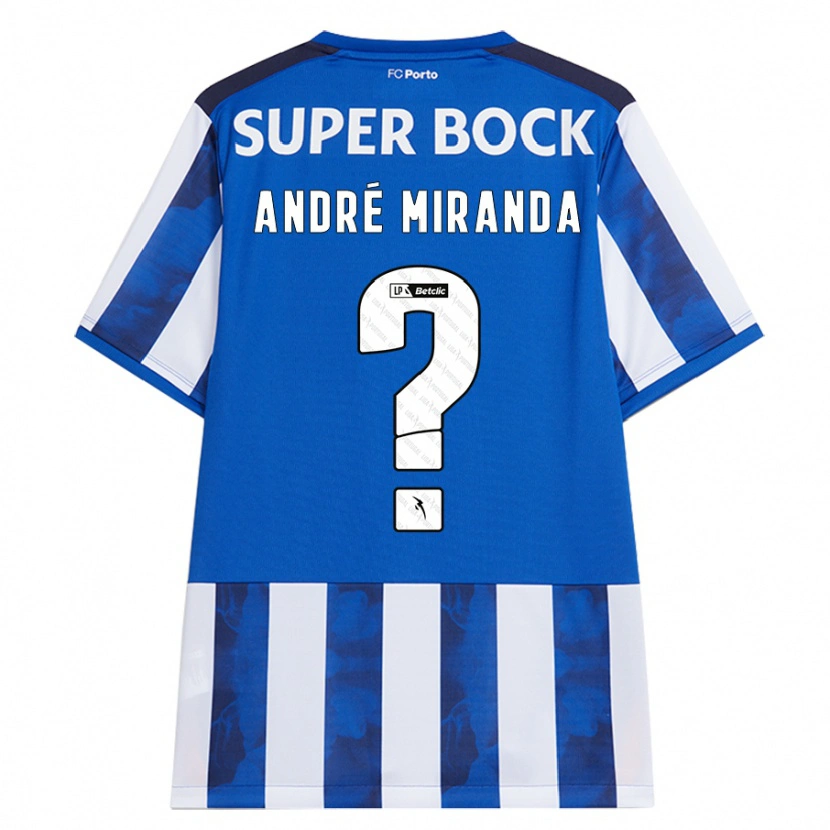 Danxen Børn André Miranda #0 Blå Hvid Hjemmebane Spillertrøjer 2024/25 Trøje T-Shirt
