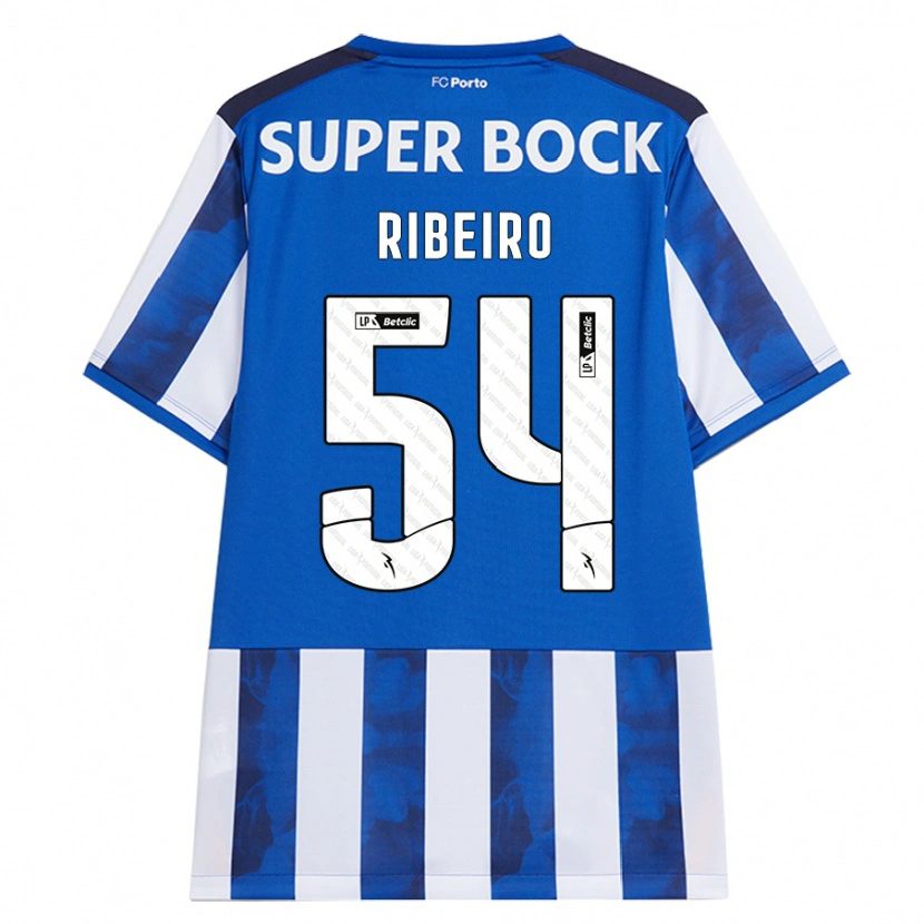 Danxen Børn António Ribeiro #54 Blå Hvid Hjemmebane Spillertrøjer 2024/25 Trøje T-Shirt