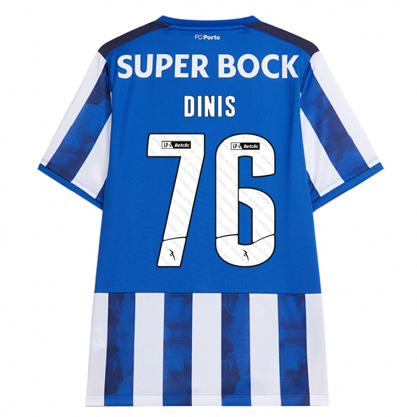 Danxen Børn Dinis #76 Blå Hvid Hjemmebane Spillertrøjer 2024/25 Trøje T-Shirt