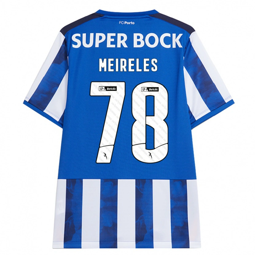 Danxen Børn Jorge Meireles #78 Blå Hvid Hjemmebane Spillertrøjer 2024/25 Trøje T-Shirt