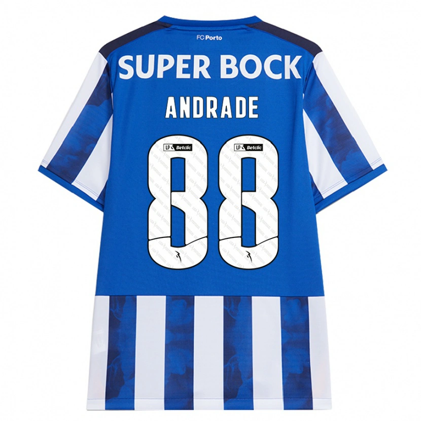 Danxen Børn Domingos Andrade #88 Blå Hvid Hjemmebane Spillertrøjer 2024/25 Trøje T-Shirt