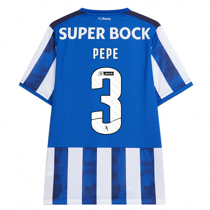 Danxen Børn Pepe #3 Blå Hvid Hjemmebane Spillertrøjer 2024/25 Trøje T-Shirt