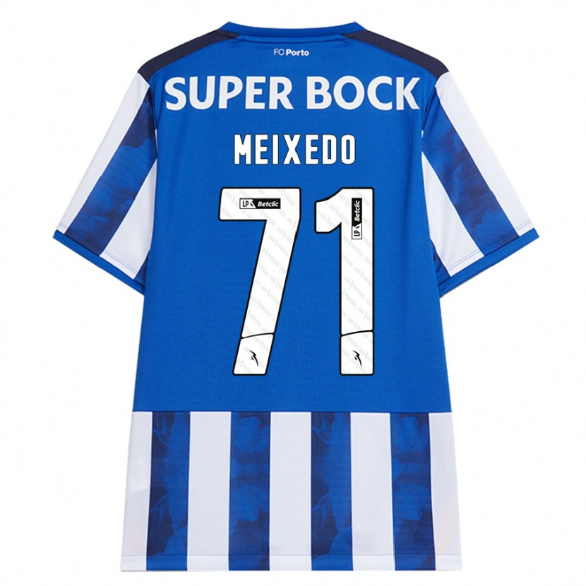 Danxen Børn Francisco Meixedo #71 Blå Hvid Hjemmebane Spillertrøjer 2024/25 Trøje T-Shirt