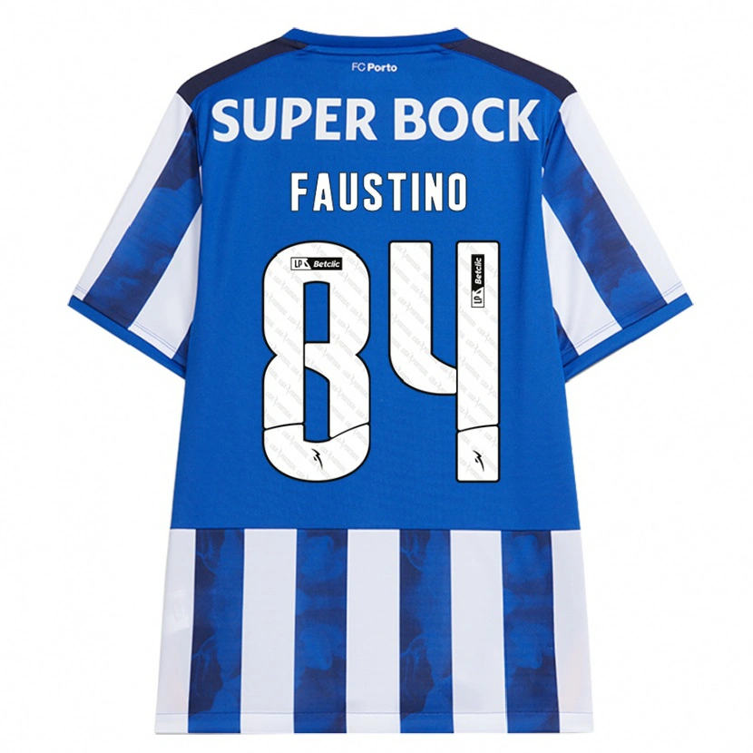 Danxen Børn Levi Faustino #84 Blå Hvid Hjemmebane Spillertrøjer 2024/25 Trøje T-Shirt