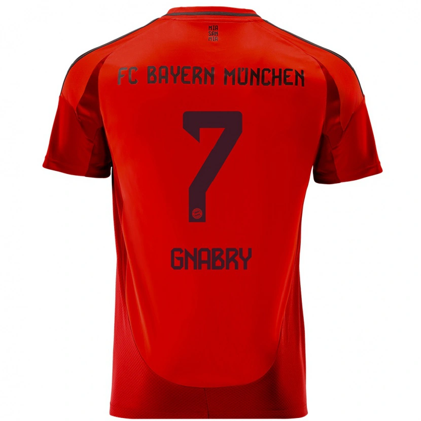 Danxen Børn Serge Gnabry #7 Rød Hjemmebane Spillertrøjer 2024/25 Trøje T-Shirt