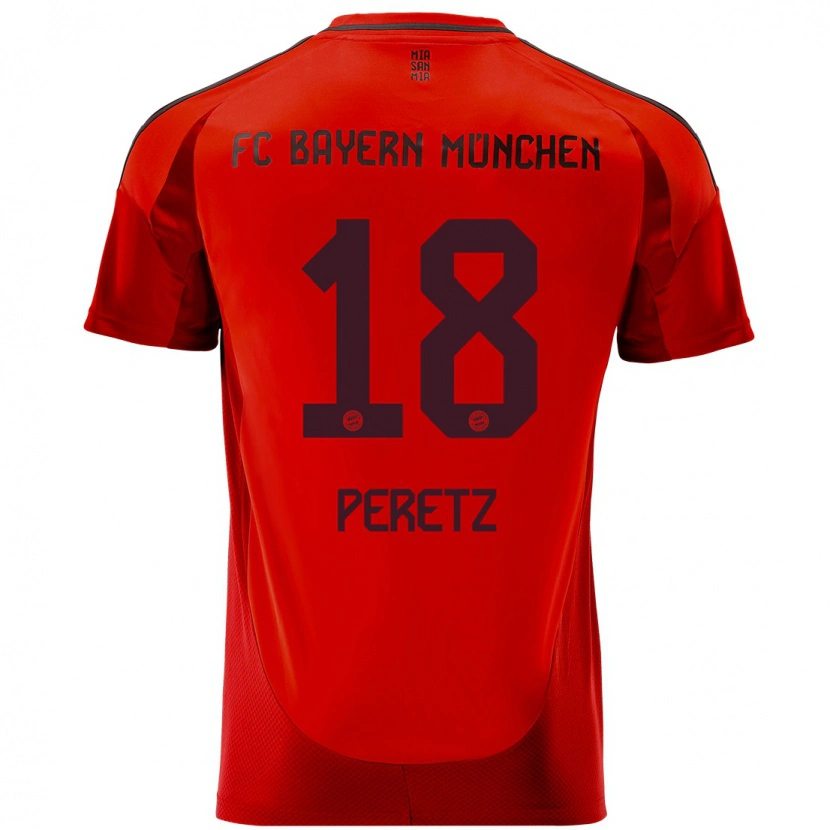 Danxen Børn Daniel Peretz #18 Rød Hjemmebane Spillertrøjer 2024/25 Trøje T-Shirt