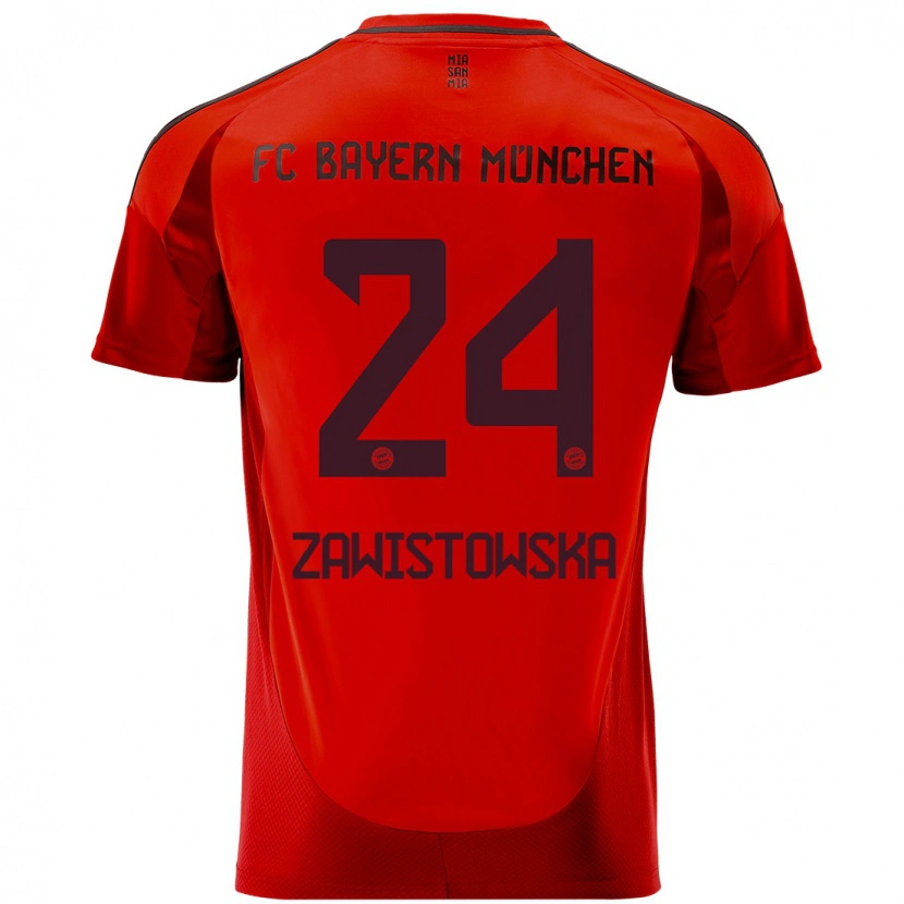 Danxen Børn Weronika Zawistowska #24 Rød Hjemmebane Spillertrøjer 2024/25 Trøje T-Shirt