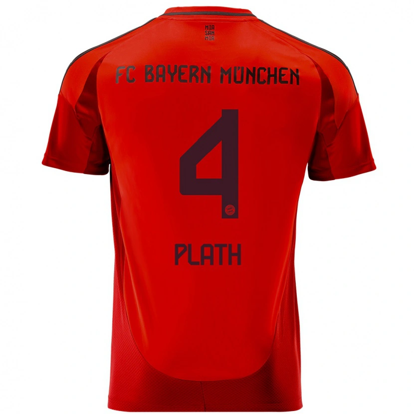 Danxen Børn Max Plath #4 Rød Hjemmebane Spillertrøjer 2024/25 Trøje T-Shirt