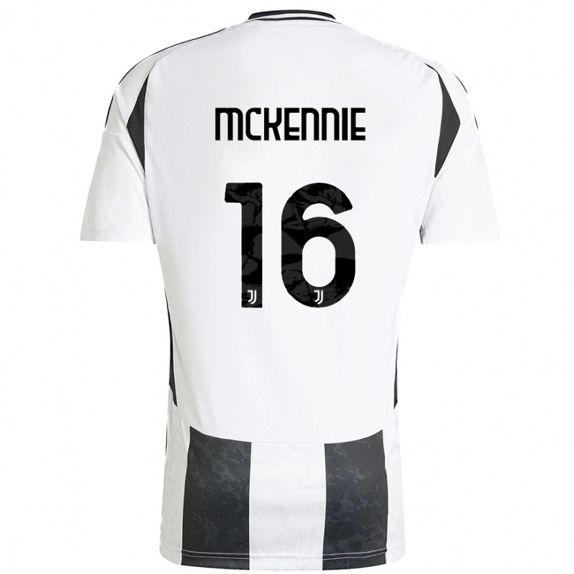 Danxen Børn Weston Mckennie #16 Hvid Sort Hjemmebane Spillertrøjer 2024/25 Trøje T-Shirt